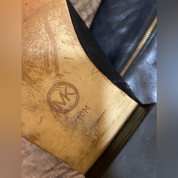 Michael Kors Fulton Two Tone Leather Riding Boots Size 10 - Picture 6 of 7